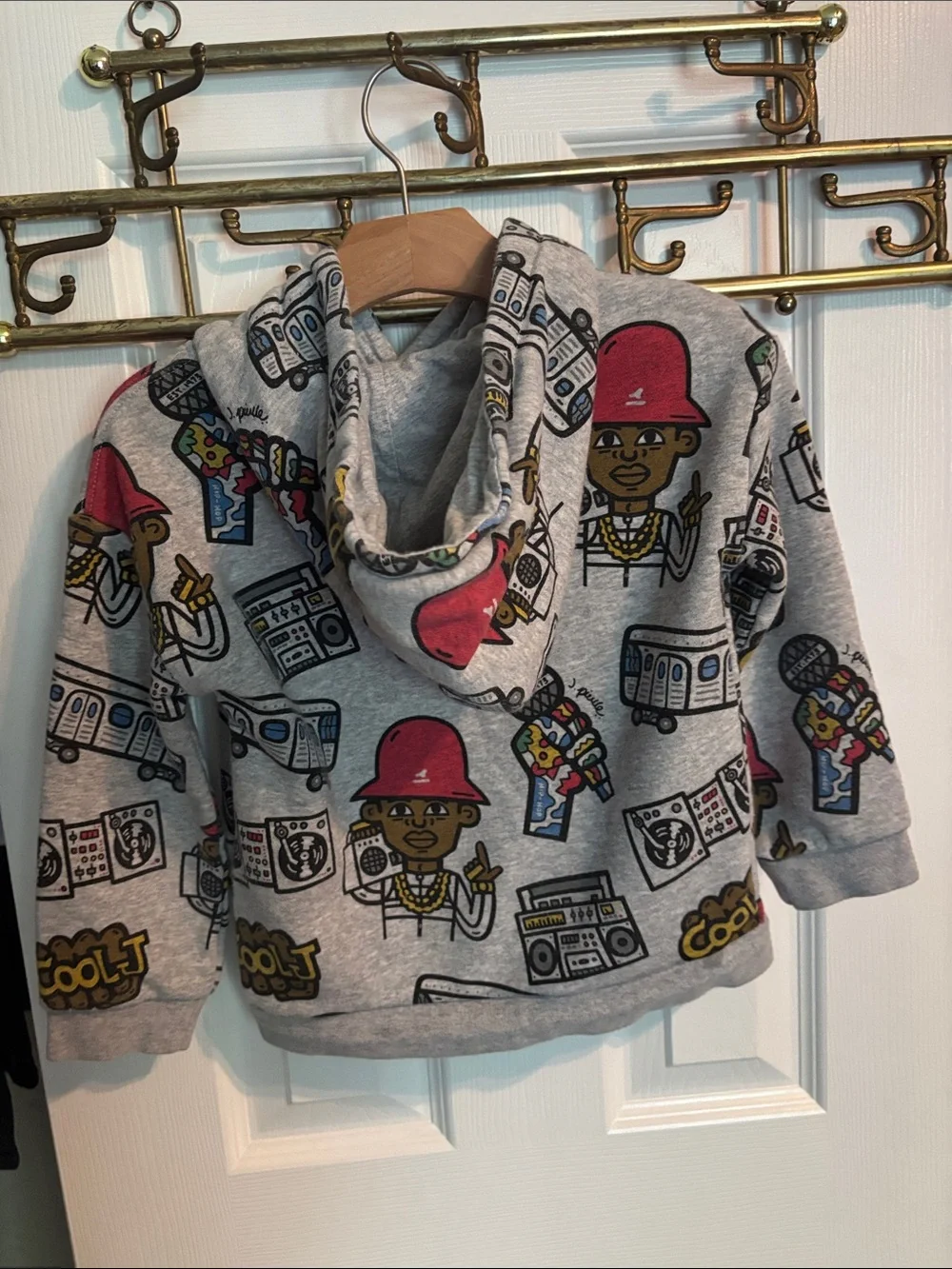GAP Kids Gray Hoodie with LL Cool J 90s Rap Graphic Print